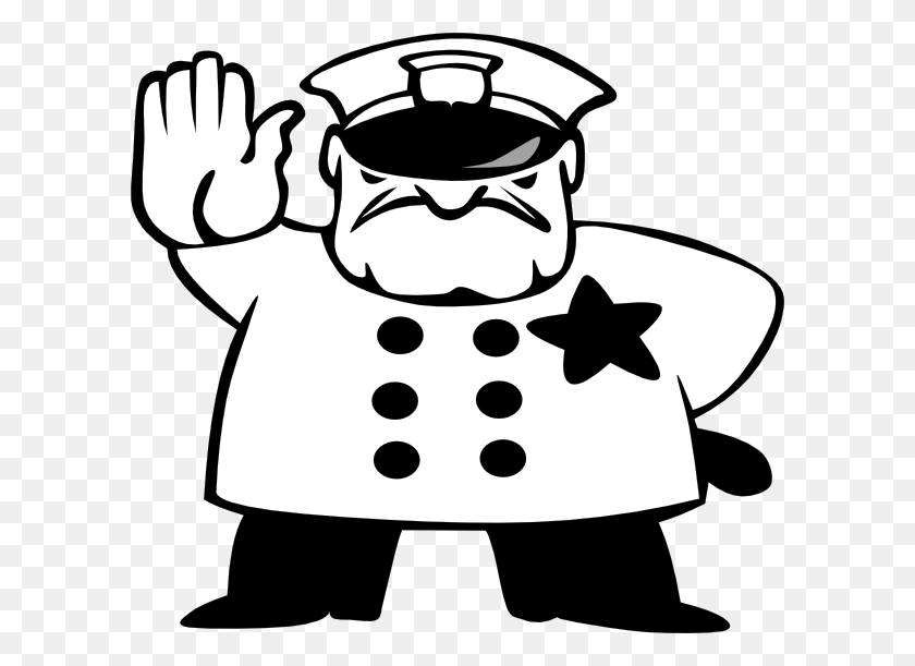 600x551 Policeman Black And White Clip Art - Police Man Clipart