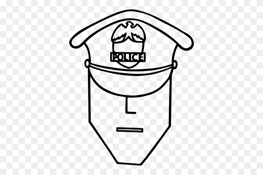 398x500 Policeman Sketch - Police Officer Clipart Black And White