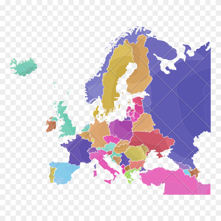 800x800 Политическая Карта Европы - Карта Европы Png