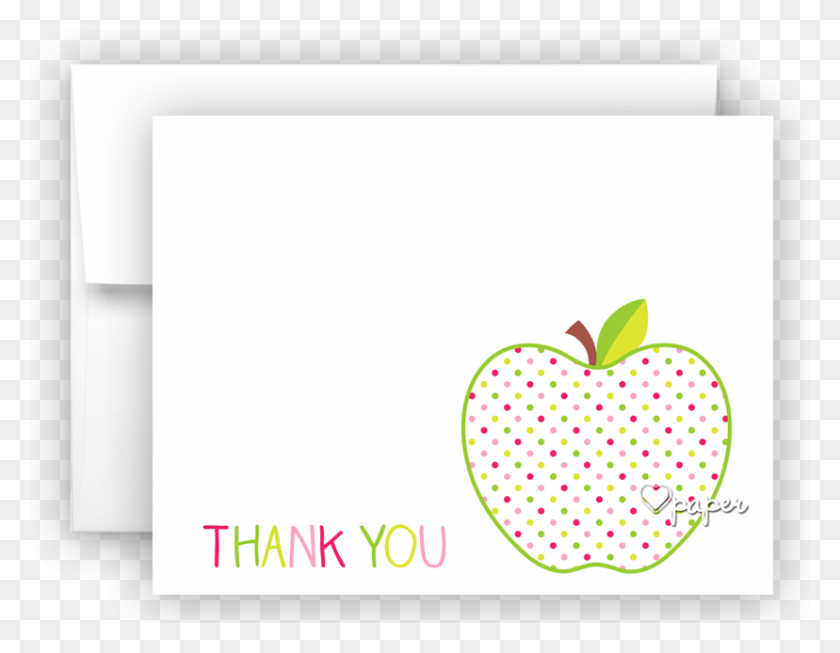 828x630 Polka Dot Apple Thank You Cards Note Card Stationery - Notecard Clipart