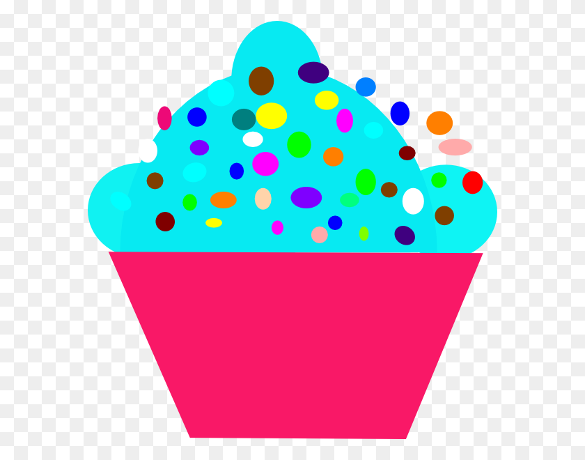 588x600 Polka Dot Cupcake Clip Art At Clkercom Vector Online Clipart - Cupcake Clipart Free