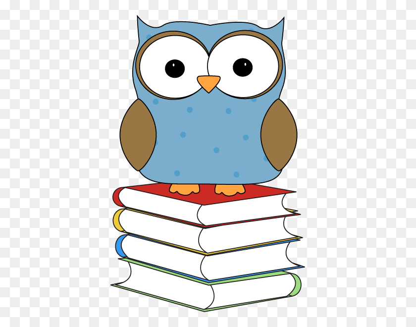 393x600 Polka Dot Owl Sitting On Books Clip Art - Polka Dot Background Clipart