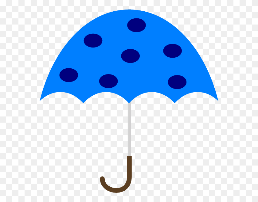 582x599 Polka Dot Umbrella Clip Art - Dot Clipart