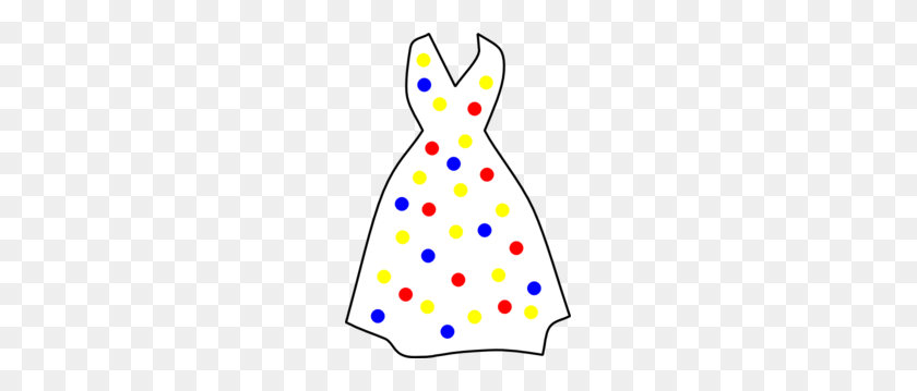 207x299 Polka Dots White Dress Clip Art - Dress Clipart Black And White