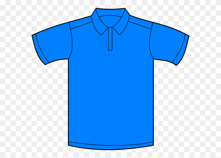 600x542 Рубашка Поло Синий Спереди Клипарт - Поло Png
