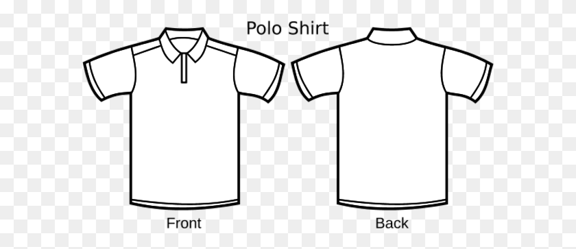 600x303 Polo Shirt Clipart Back Front - T Shirt Outline PNG