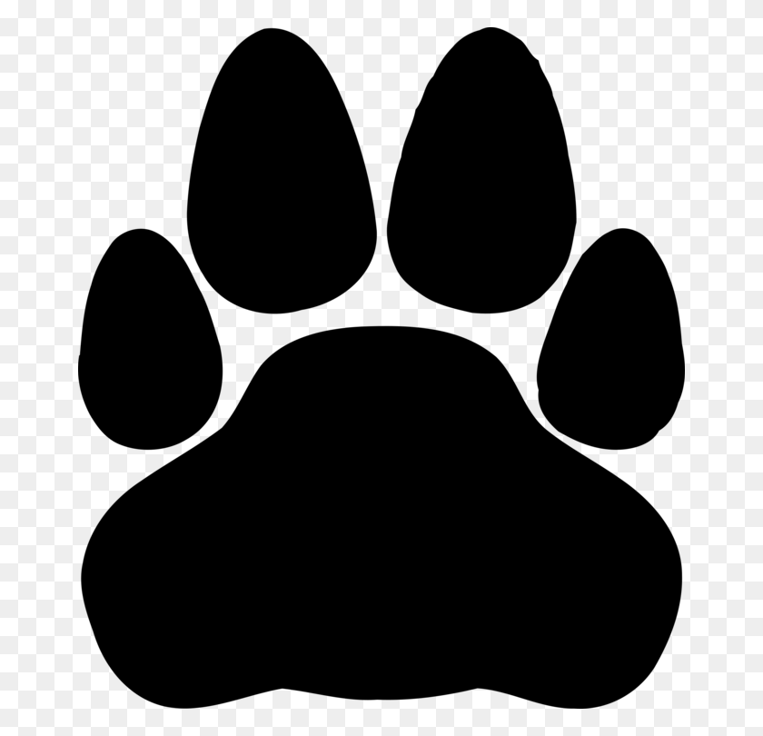668x750 Polydactyl Cat Panther Paw Footprint - Panther Clipart Free