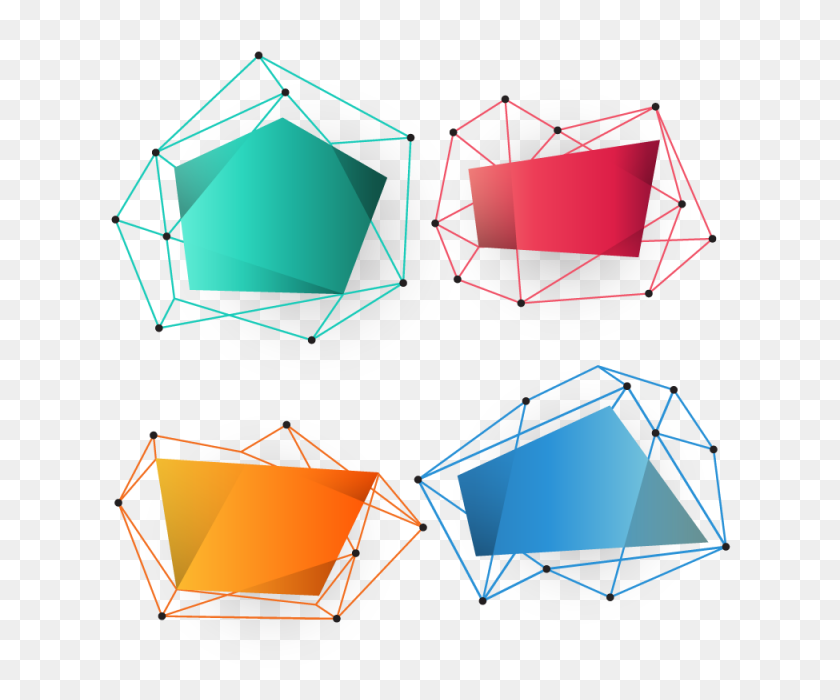 640x640 Polygonal Banner Set, Art, Shape, Frame Png And Vector For Free - Banner Shape Clipart