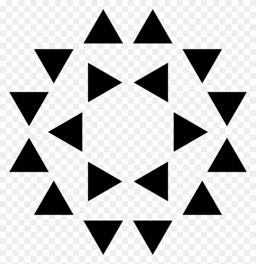 948x980 Полигональный Орнамент Из Маленьких Треугольников В Форме Звезды И Шестиугольника - Узор Шестиугольника Png
