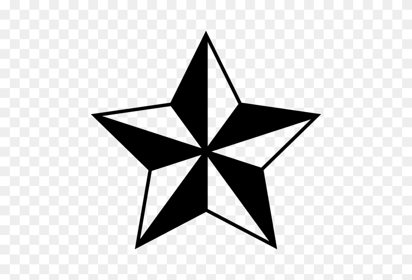 512x512 Многоугольная Звезда - Белая Звезда Png