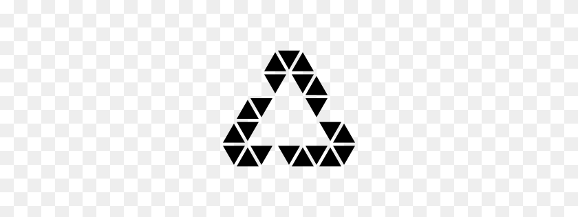 256x256 Poligonal Triangular Símbolo De Reciclaje Pngicoicns Icono Gratis - Símbolo De Reciclaje Png