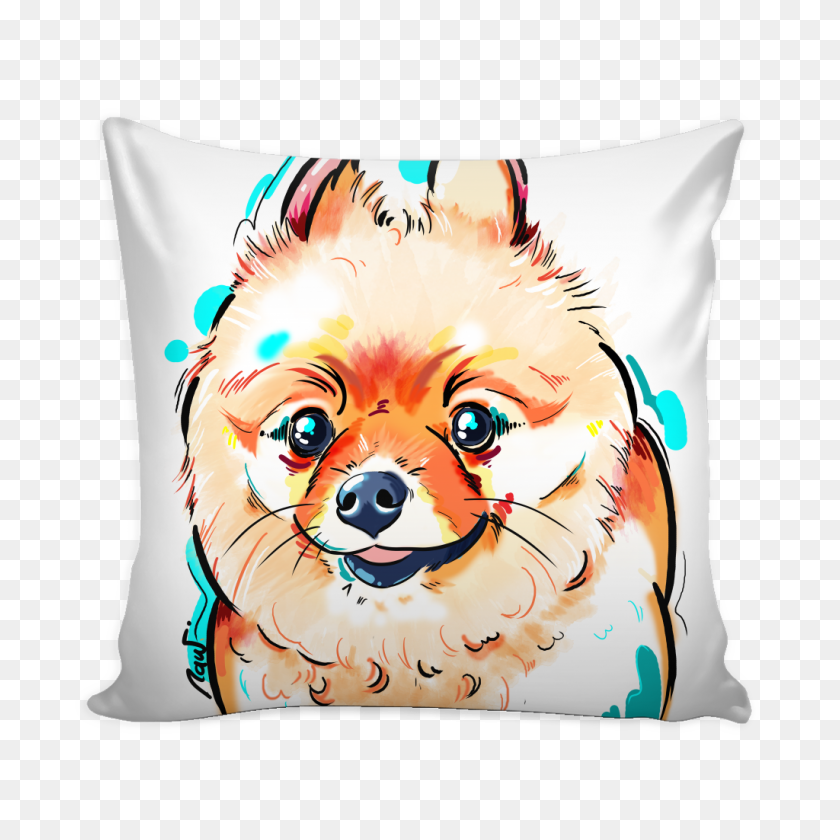 1024x1024 Pomeranian Pillow Cover - Pomeranian PNG