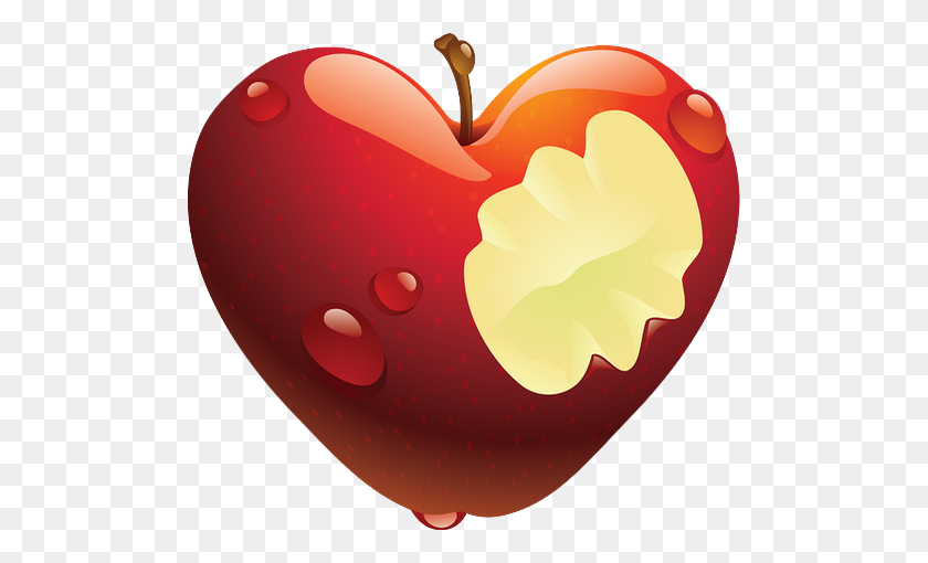 500x450 Pomme Png, Tube Coeur - Manzana PNG