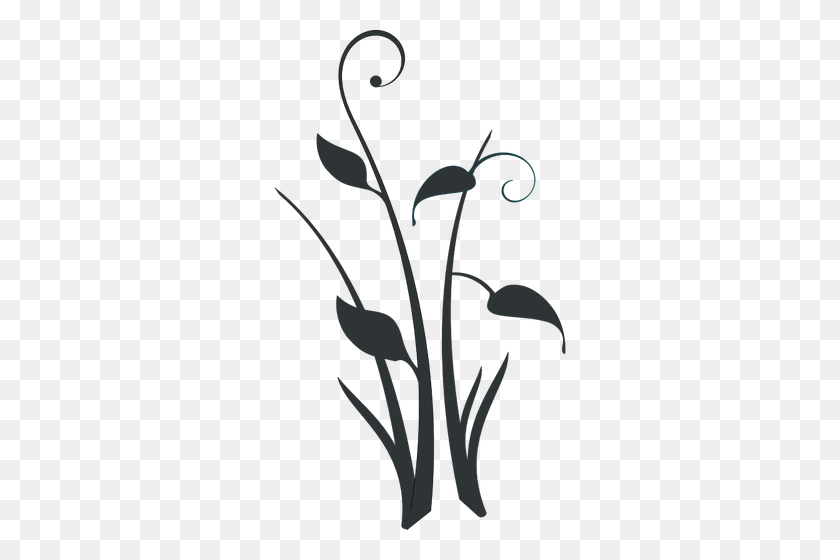 292x500 Pond Flower Silhouette Vector Clip Art - Pond Clipart Black And White