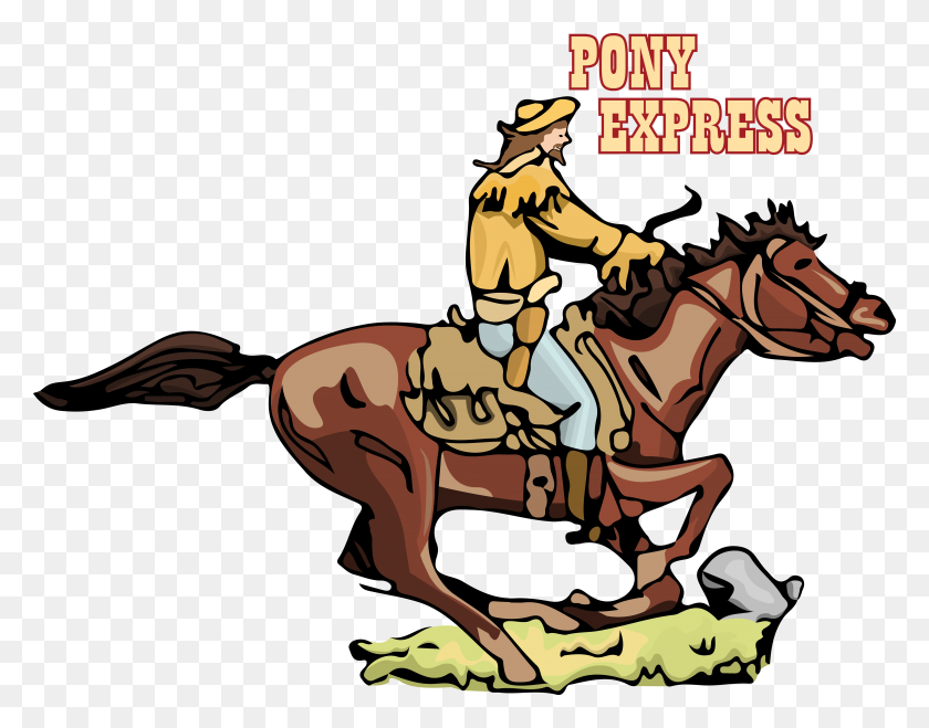 4887x3758 Pony Express - Pony Express Clipart