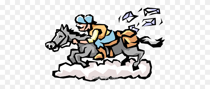 480x297 Pony Express Royalty Free Vector Clip Art Illustration - Pony Clipart