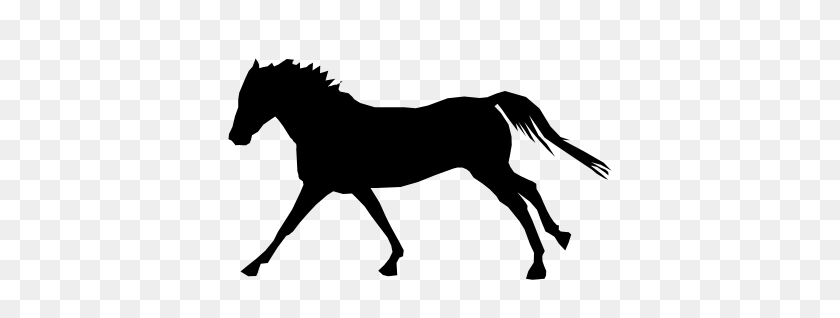 406x258 Pony Silhouette Clipart Transparent - Mustang Horse Clipart
