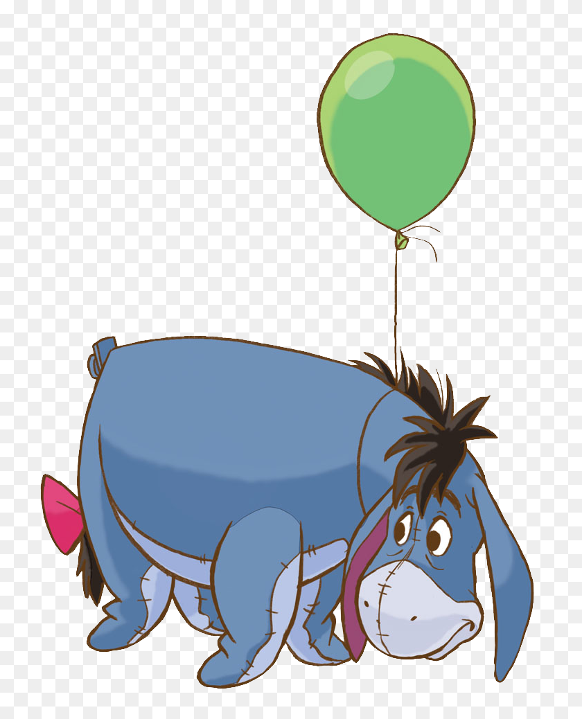 749x978 Pooh Transparent Background Balloon Disney Pretty - Eeyore Clipart