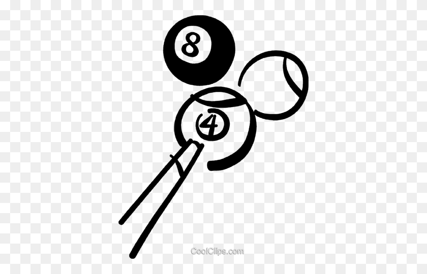374x480 Pool Cue And Balls Royalty Free Vector Clip Art Illustration - Pool Cue Clipart