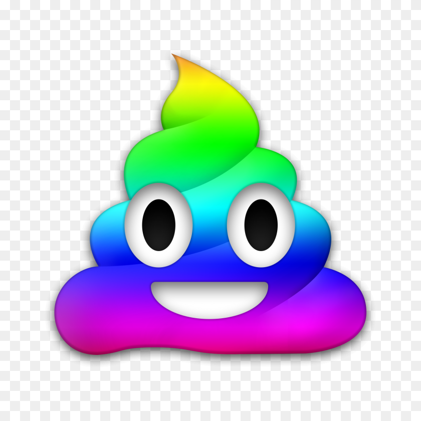 1600x1600 Poop Emoji Png Images Free Download - Rainbow Poop Emoji PNG