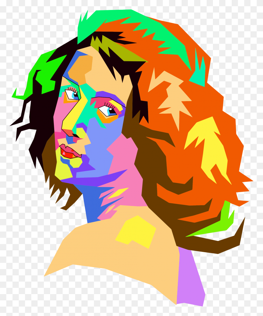 1967x2398 Pop Art Female Face Icons Png - Pop Art PNG