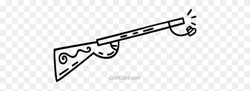 480x246 Pop Gun Royalty Free Vector Clip Art Illustration - Rifle Clipart Black And White