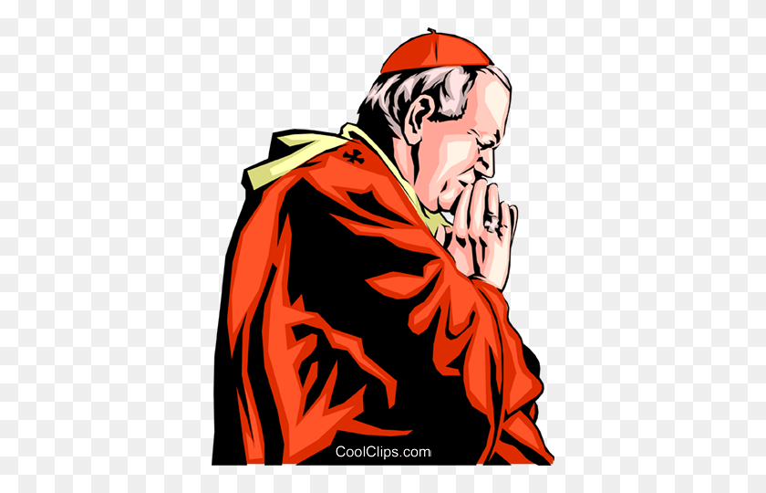 376x480 Pope John Paul Ii Royalty Free Vector Clip Art Illustration - Pope Clipart