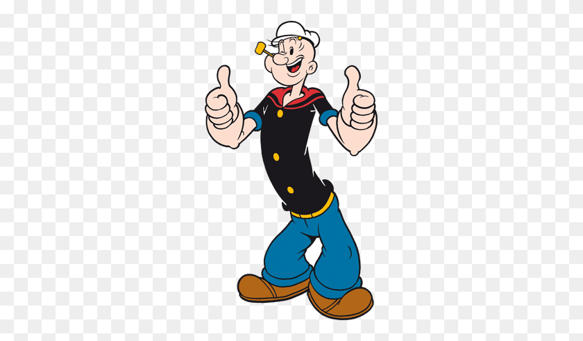 249x431 Popeye Thumbs Up Transparent Png - Popeye Clipart