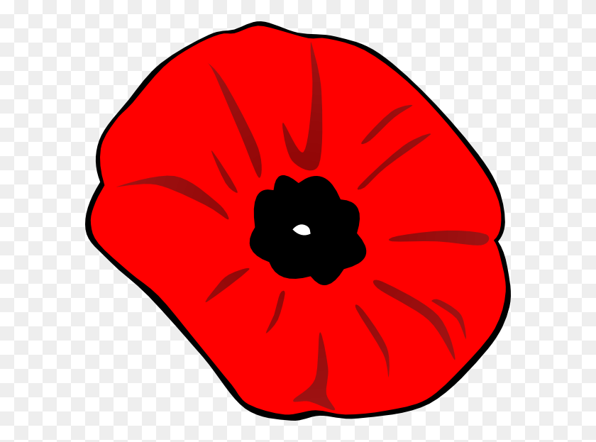 600x563 Poppy Remembrance Day Clip Art - Canada Day Clipart