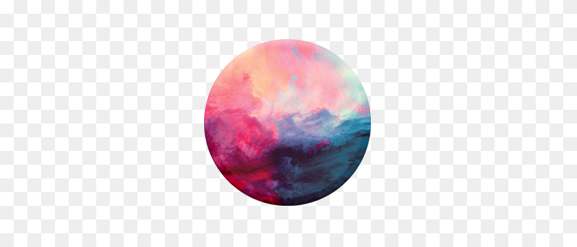300x300 Popsocket Phone Grip Cascade Water - Watercolor Circle PNG