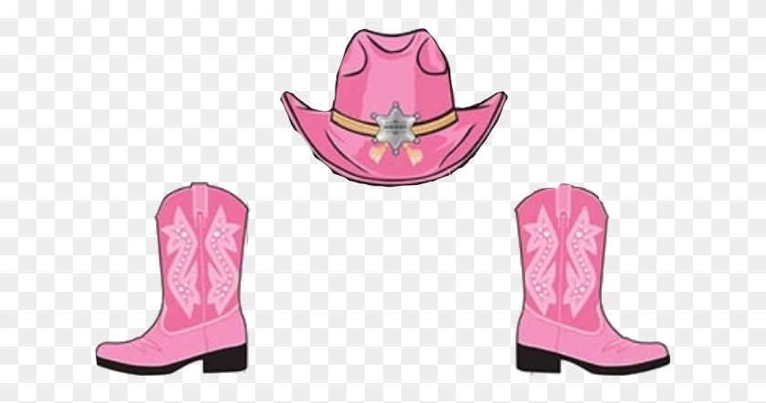 631x382 Popular And Trending Cowgirl Hat Stickers - Cowboy Boots And Hat Clipart