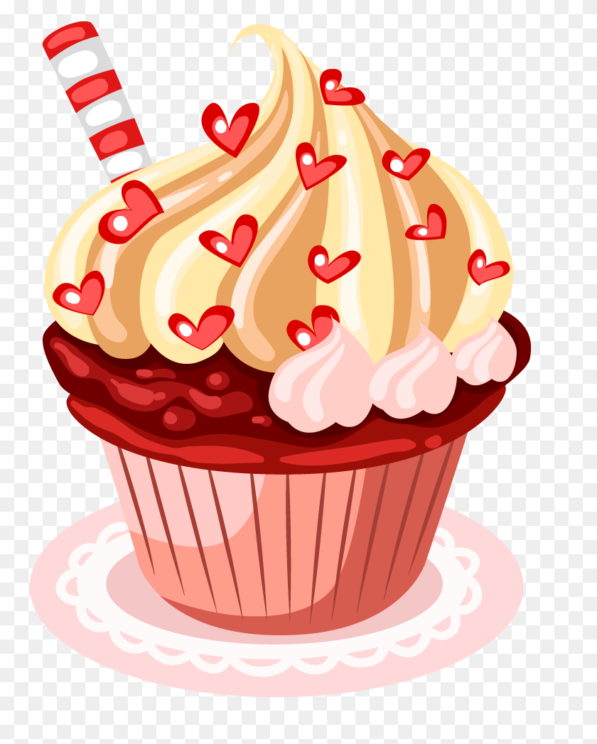 755x987 Popular And Trending Cupcake Cute Stickers - Whipped Cream Clipart