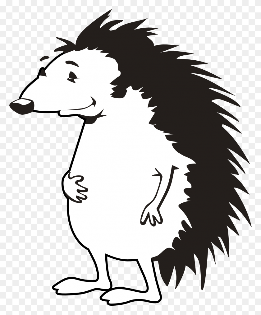 1969x2406 Porcupine Clipart Black And White - Town Clipart Black And White