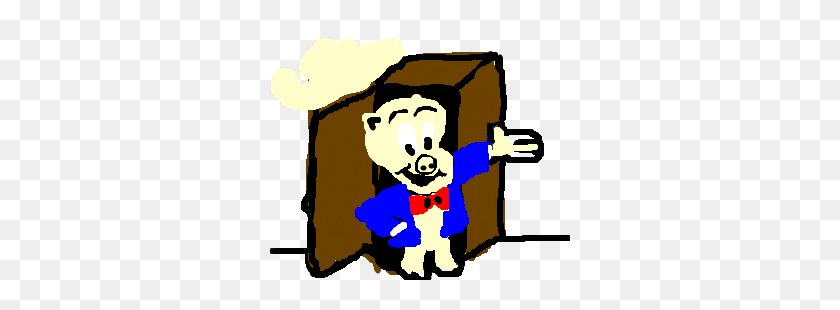 300x250 Porky Pig Just Came Out Of The Closet, Bitch Drawing - Porky Pig PNG