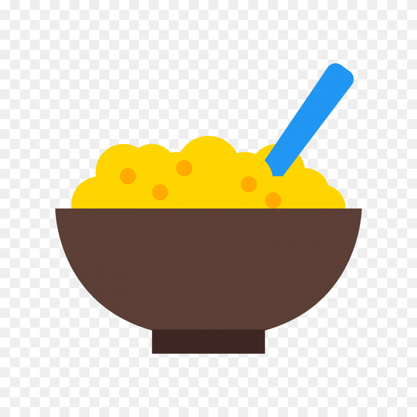 1600x1600 Porridge Icon - Bowl Of Cereal PNG