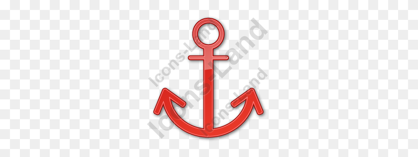256x256 Port Anchor Llanura Icono Rojo, Pngico Iconos - Red Anchor Clipart