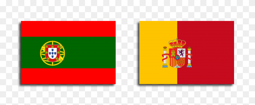 5000x1833 Portugal And Spain Flags In The Style Of Each Other Vexillology - Spain Flag PNG