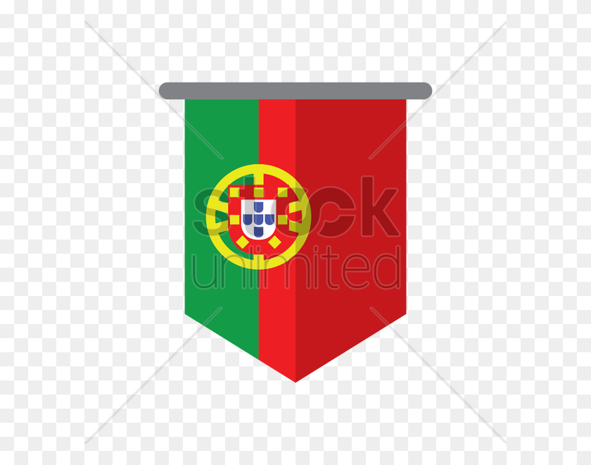 600x600 Portugal Flag Pennant Vector Image - Pennant Flags Clipart