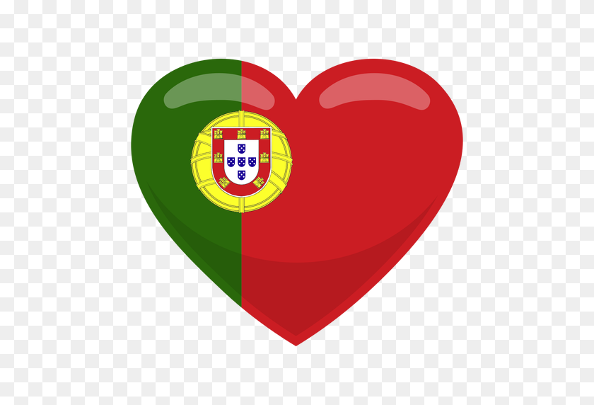 512x512 Portugal Heart Flag Heart Flag - Portugal Flag PNG