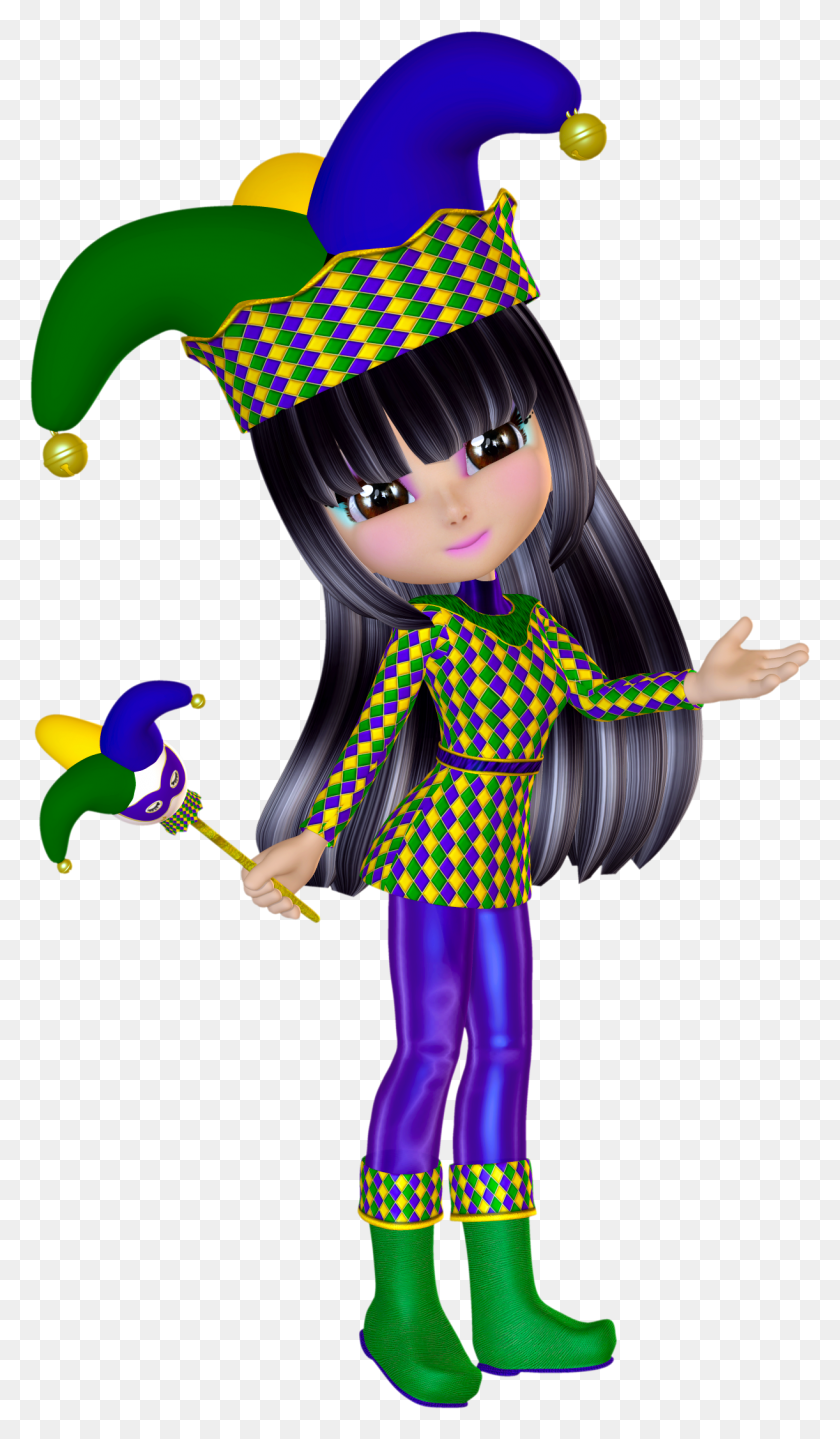 1221x2159 Poser Tubes Jester Jester Clipart For Mardi Gras Or Other - Mardi Gras Clip Art
