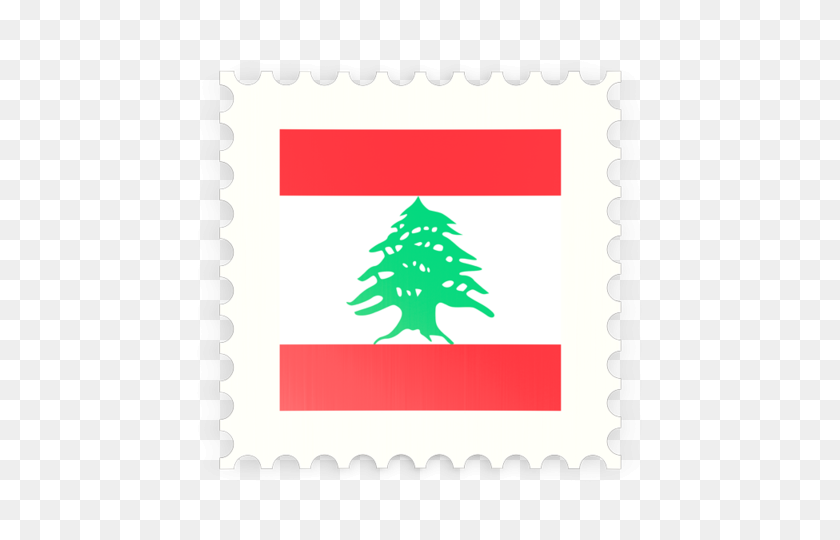 640x480 Postage Stamp Icon Illustration Of Flag Of Lebanon - Postage Stamp PNG