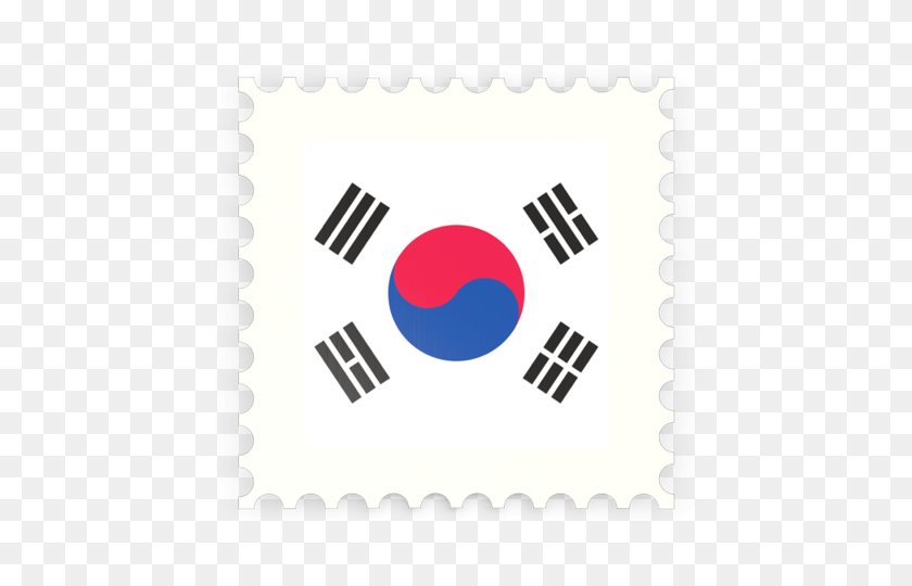 640x480 Почтовая Марка Значок Иллюстрации Флага Южной Кореи - Флаг Южной Кореи Png