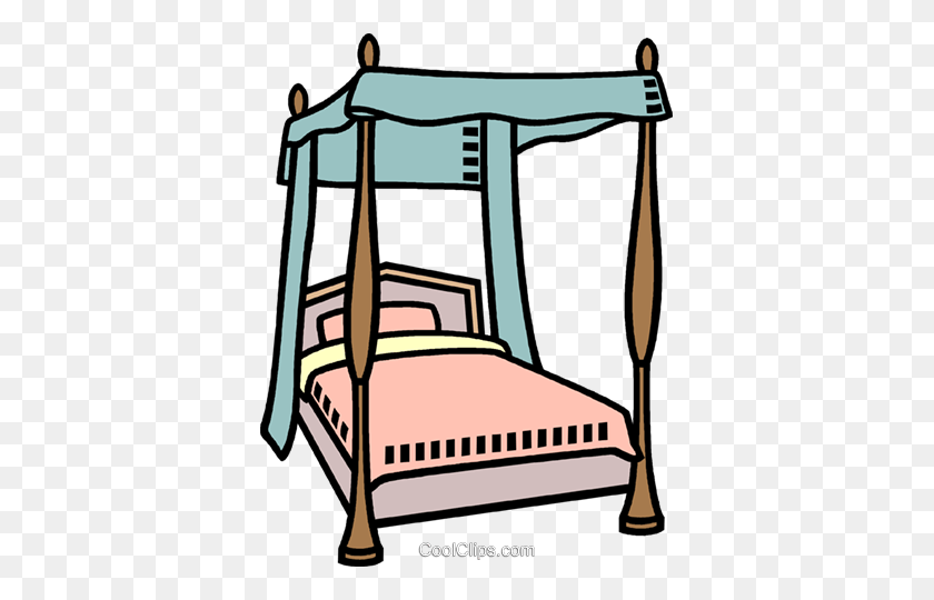 371x480 Poster Bed Royalty Free Vector Clip Art Illustration - Poster Clipart
