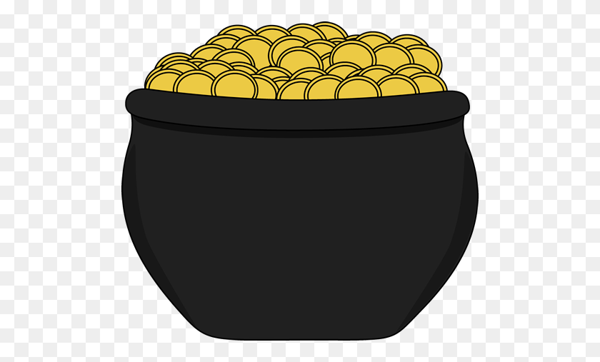 500x447 Pot Of Gold Clip Art - Gold Coin Clipart