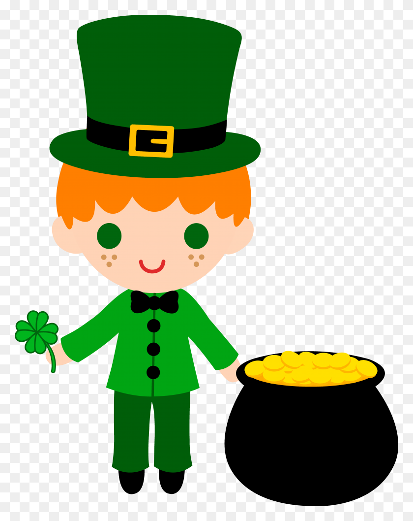 5504x7045 Pot Of Gold Clip Art St Patrick'day Clipart Images - Happy St Patricks Day Clipart