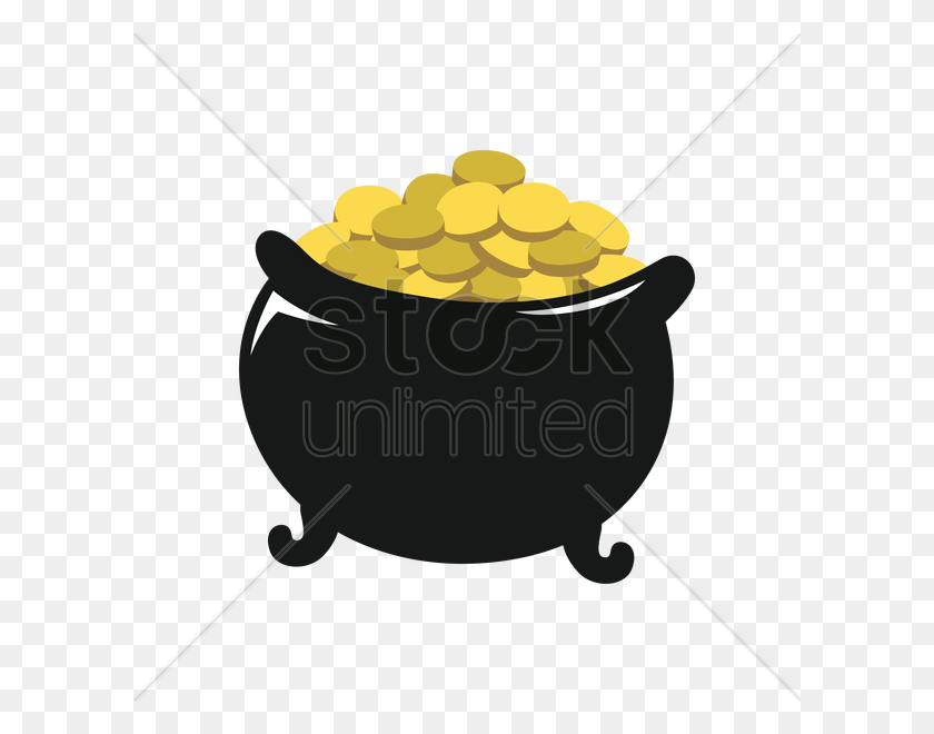 600x600 Pot Of Gold Coins Vector Image - Pot Of Gold PNG