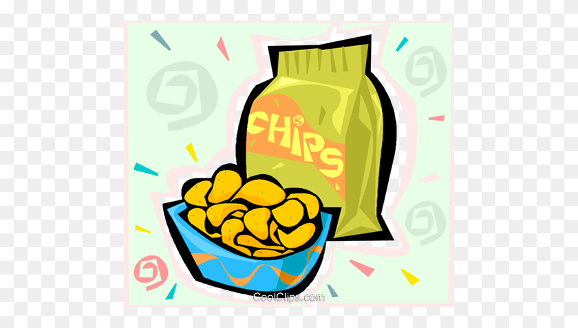 480x418 Potato Chips Royalty Free Vector Clip Art Illustration - Potato Chips Clipart