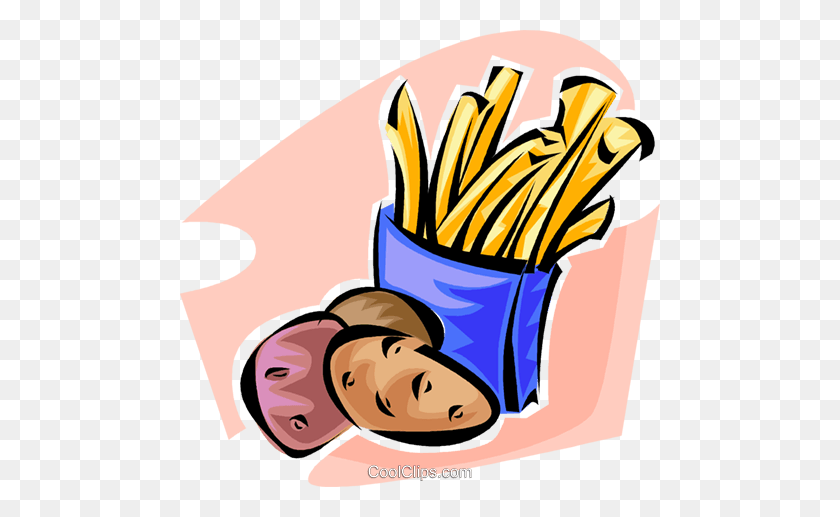 480x457 Potatoes And French Fries Royalty Free Vector Clip Art - Potato Chips Clipart