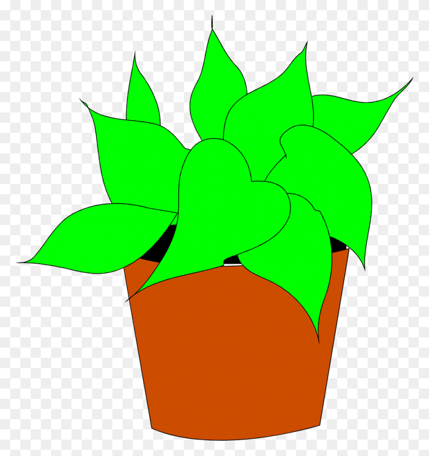 958x1022 Горшечные Растения Клипарт Малыш - Выращивание Растений Клипарт