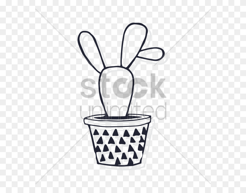 600x600 Potted Succulent Vector Image - Succulent Clipart Black And White